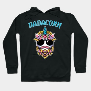 Dadacorn Dad Beard For Daddy Unicorn Fathers Day Humor Hoodie